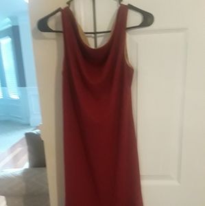 Wine/Tan Dress